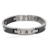 olympique de marseille stainless steel ceramic bracelet silver