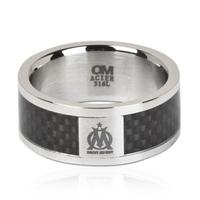 Olympique de Marseille Stainless Steel Band Ring, Silver