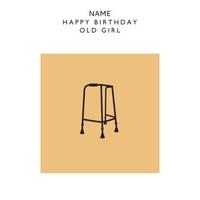 old girl birthday personalised card