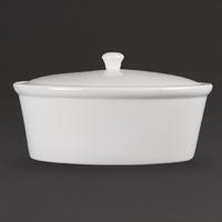 Olympia Whiteware Oval Casserole Pot 3.2Ltr