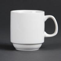 Olympia Whiteware Stacking Mugs 284ml 10oz Pack of 12