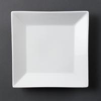 Olympia Whiteware Square Plates Wide Rim 250mm Pack of 6