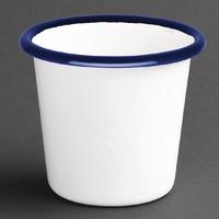 olympia enamel sauce cup white and blue pack of 6