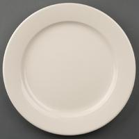 Olympia Ivory Wide Rimmed Plates 250mm Pack of 12