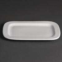 Olympia Whiteware Rounded Rectangular Plates 230mm Pack of 12