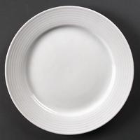 Olympia Linear Wide Rimmed Plates 250mm Pack of 12