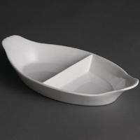 Olympia Divided Oval Eared Dishes 290x 160mm Pack of 6