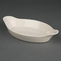 Olympia Ivory Oval Eared Dishes 205x 115mm Pack of 6