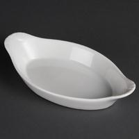 Olympia Whiteware Oval Eared Dishes 204mm Pack of 6