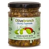 Olive Branch Chunky Tapenade - Green Olives With Goats Cheese Rosemary & Chilli - 180g