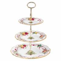 Old Country Roses Christmas Tree 3-Tier Cake Stand