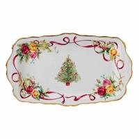 Old Country Roses Christmas Tree Sandwich Tray