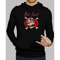 old skull hooded sweatshirt