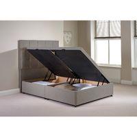 Olivo Ottoman Divan Bed Frame Silver Chenille Fabric Double 4ft 6