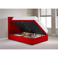 olivo ottoman divan bed and mattress set red chenille fabric single 3f ...