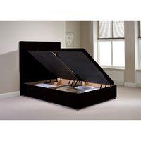 olivo ottoman divan bed frame black chenille fabric double 4ft 6