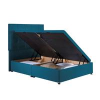 Olivo Ottoman Divan Bed Frame Teal Chenille Fabric Super King 6ft