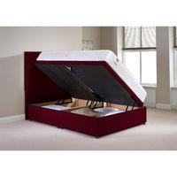 Olivo Ottoman Divan Bed and Mattress Set Aubergine Chenille Fabric King Size 5ft