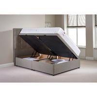 Olivo Ottoman Divan Bed and Mattress Set Silver Chenille Fabric King Size 5ft