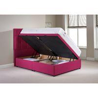 Olivo Ottoman Divan Bed and Mattress Set Pink Chenille Fabric King Size 5ft