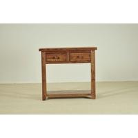 olde english oak console table 2 drawer