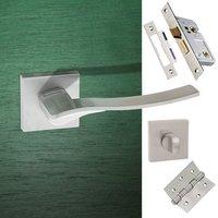 olimpia forme designer bathroom lever on minimal square rose satin chr ...