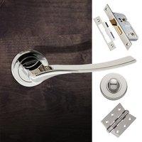 Olimpia Forme Designer Bathroom Lever on Contempo Round Rose - Polished Chrome Handle Pack