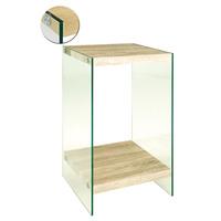 Olymp Light Oak Telephone Table With Glass Legs And Undershelf
