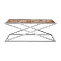 Oliver Wooden Coffee Table With Stainless Steel Base