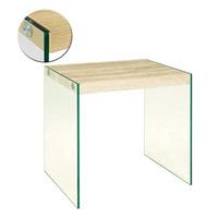 olymp light oak side table with glass legs