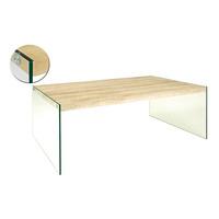 Olymp Coffee Table In Light Oak Top With Glass Legs
