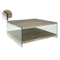 Olymp Dark Oak Coffee Table With Side Glass Panels