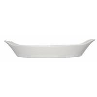 Olympia W411 Whiteware Oval Eared Dish, White (Pack of 6)