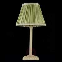 Olivia - great table lamp with green satin shade