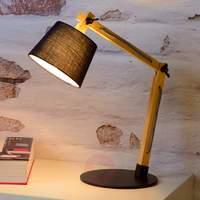 Olly - pine wood table lamp, black shade