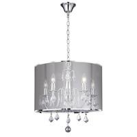 Olivia Chrome 5 Lamp Ceiling Pendant In Metalic Silver Shade