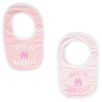 Olympique de Marseille Made in Marseille Pack of 2 Bibs - Pink - Baby Girls