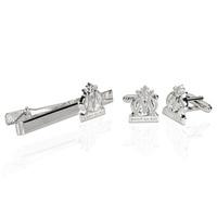 Olympique de Marseille Cufflinks & Tie Clip in Box