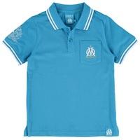 olympique de marseille fan tipped polo shirt black boys blue