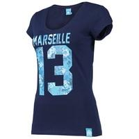 olympique de marseille floral 13 t shirt navy womens