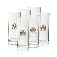 olympique de marseille tumbler transparent 27cl unbreakable glass pack ...