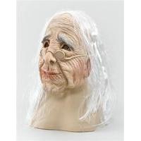 Old Woman Overhead Mask With Hair