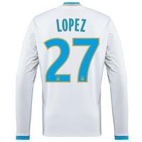 Olympique de Marseille Home Shirt 2016/17 - Long Sleeved with Lopez 27, White