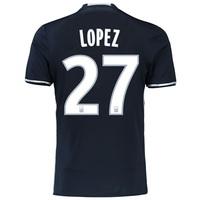 Olympique de Marseille Away Shirt 2016/17 - Junior with Lopez 27 print, Black