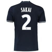 Olympique de Marseille Away Shirt 2016/17 - Junior with Sakai 2 printi, Black