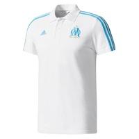 olympique de marseille 3 stripe polo white white