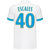 Olympique de Marseille Home Shirt 2017-18 with Escales 40 printing, White