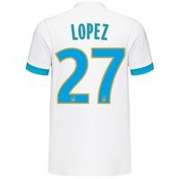 Olympique de Marseille Home Shirt 2017-18 with Lopez 27 printing, White