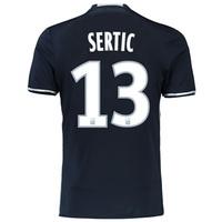Olympique de Marseille Away Shirt 2016/17 - Junior with Sertic 13 prin, Black