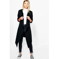 Olivia Scuba Waterfall Trench Jacket - black